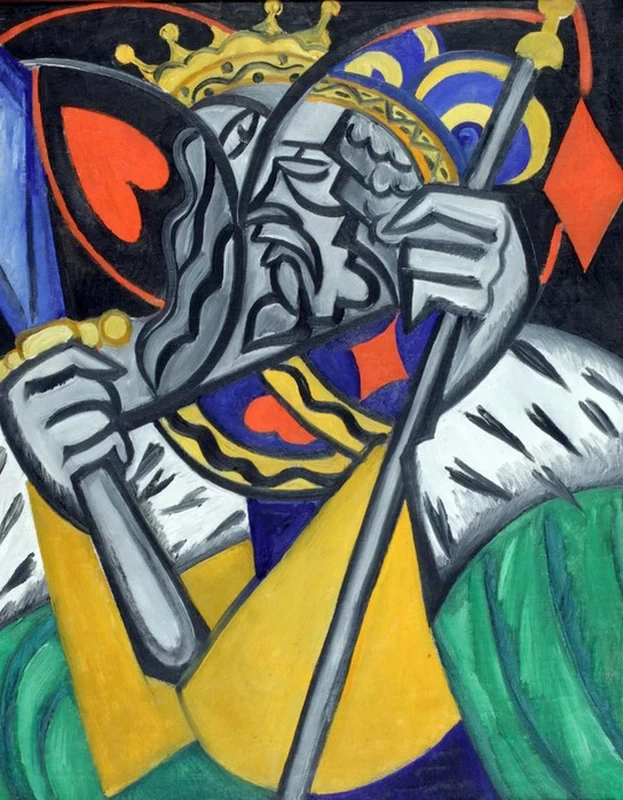Rappresentazione simultanea di re di cuori e quadri, 1915 - Astrakhan State Art Gallery
